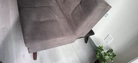 Grey Fabric Futon Sofa Bed - photo 2