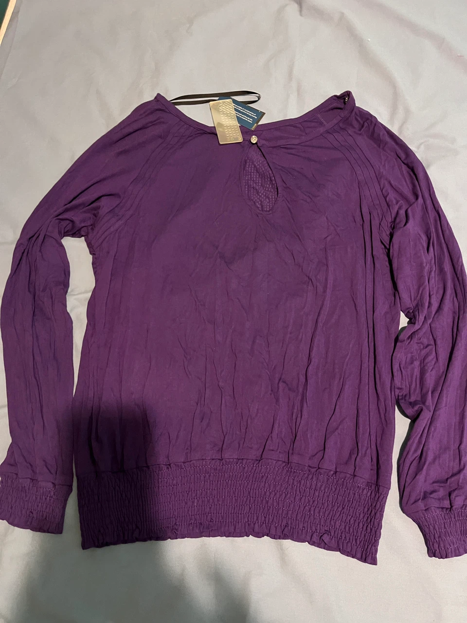 Coogi Purple Long Sleeve Blouse Size 2X - photo 3