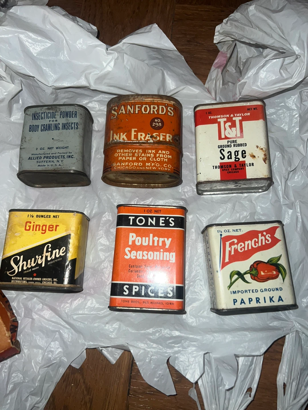 Vintage Collection of Decorative Spice and Product Tins