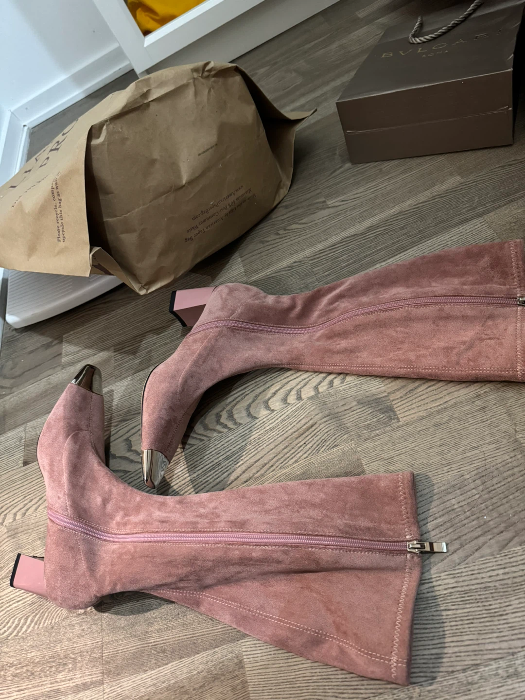 Designer’s Suede Boots Metallic Toe - photo 2