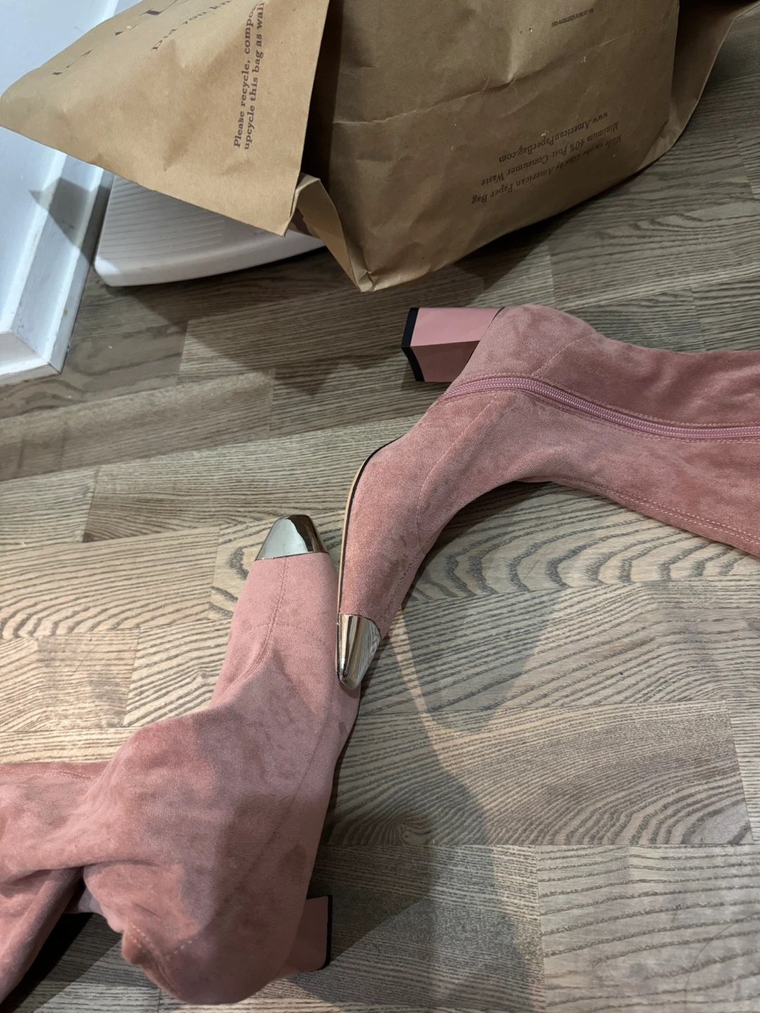 Designer’s Suede Boots Metallic Toe - photo 3
