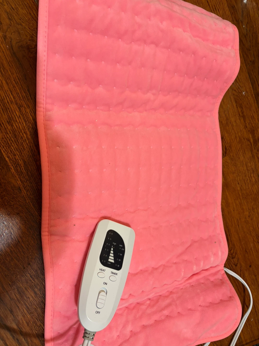 Pink Electric Heating Pad with Timer