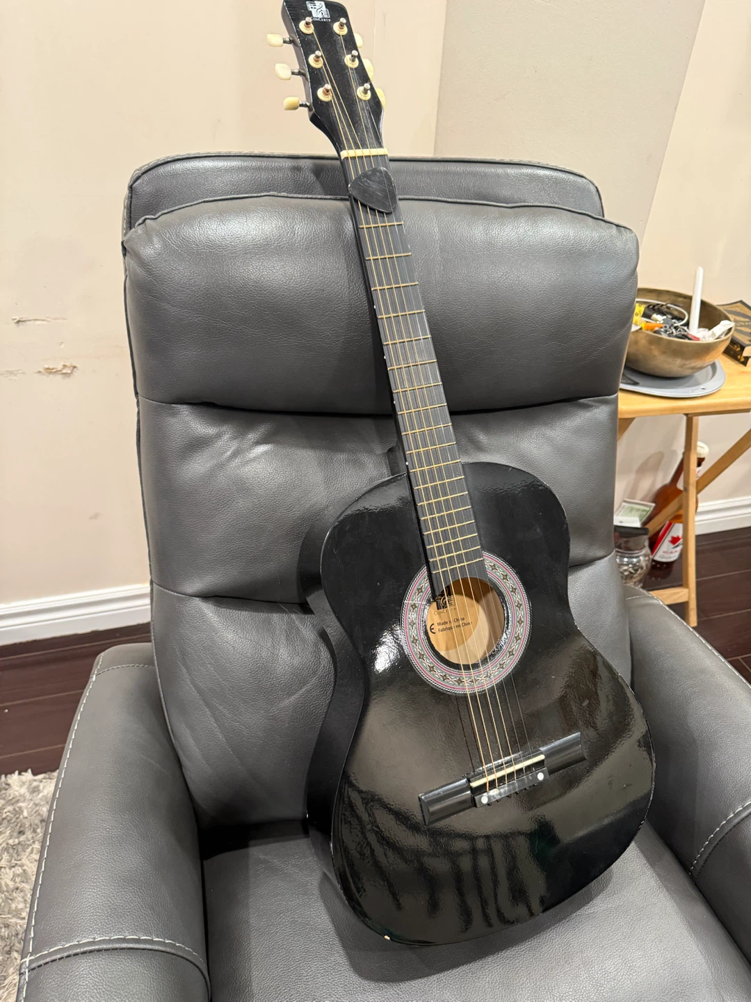 Concert Acoustic Guitar Black - photo 3