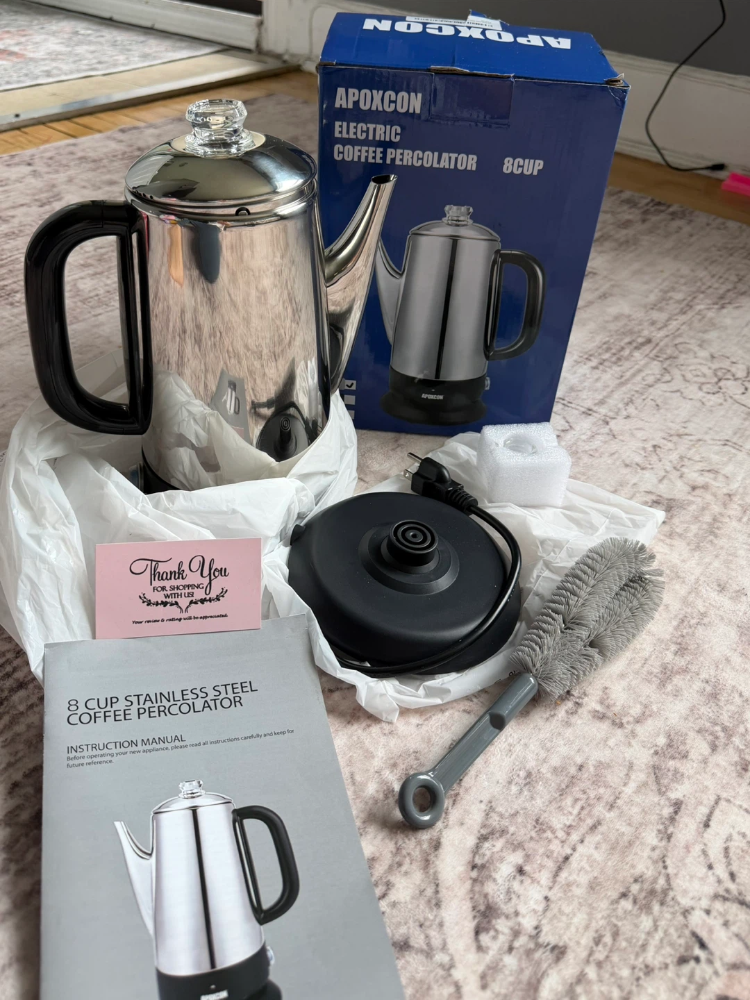 Apoxcon 8-Cup Electric Coffee Percolator - photo 3