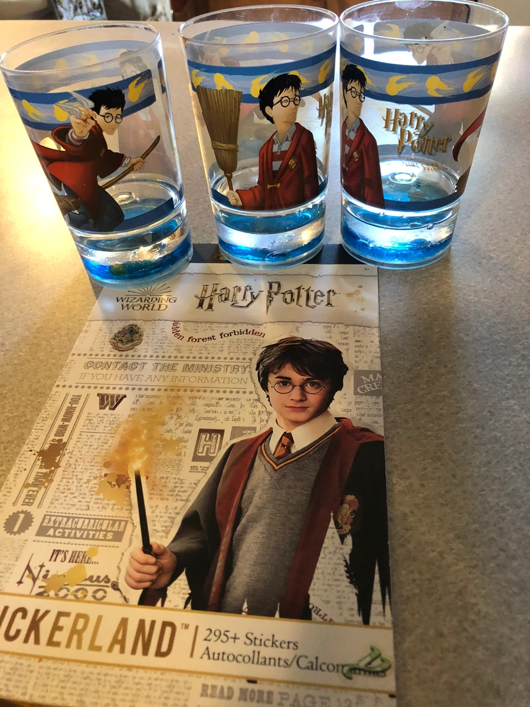 3 Harry Potter Glasses & NEW Sticker Collection