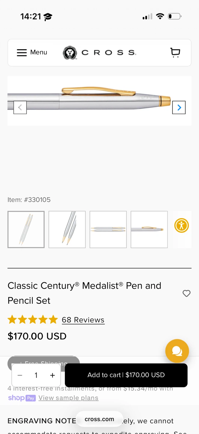 Cross Classic Century Medalist Pen and Pencil Set - photo 3