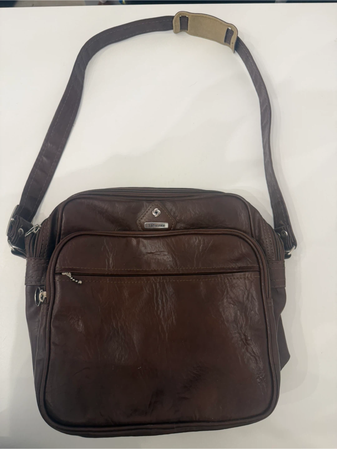 Samsonite Brown Leather Shoulder Bag - photo 2