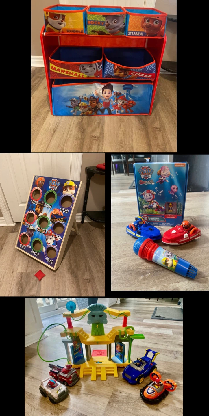Paw Patrol toy bundle & toy storage unit