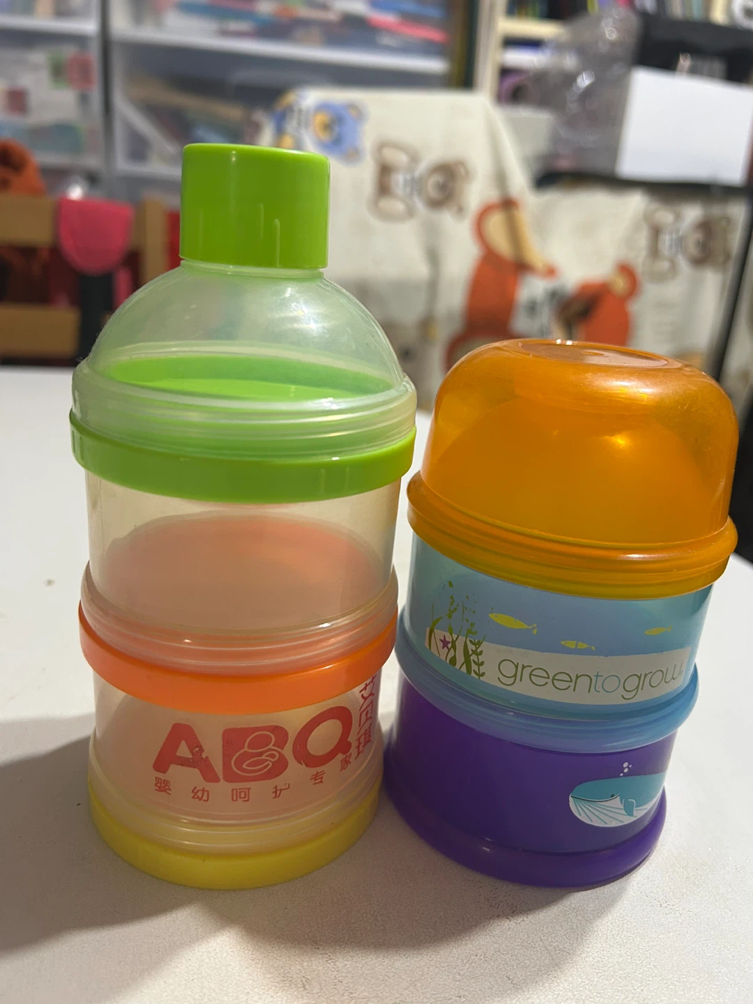 Two Baby Formula Milk Powder Dispensers