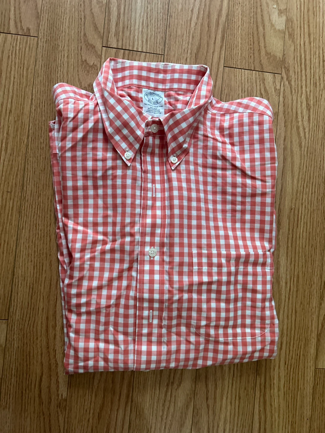 Brand New Brooks Brothers Gingham Shirt - Size Large