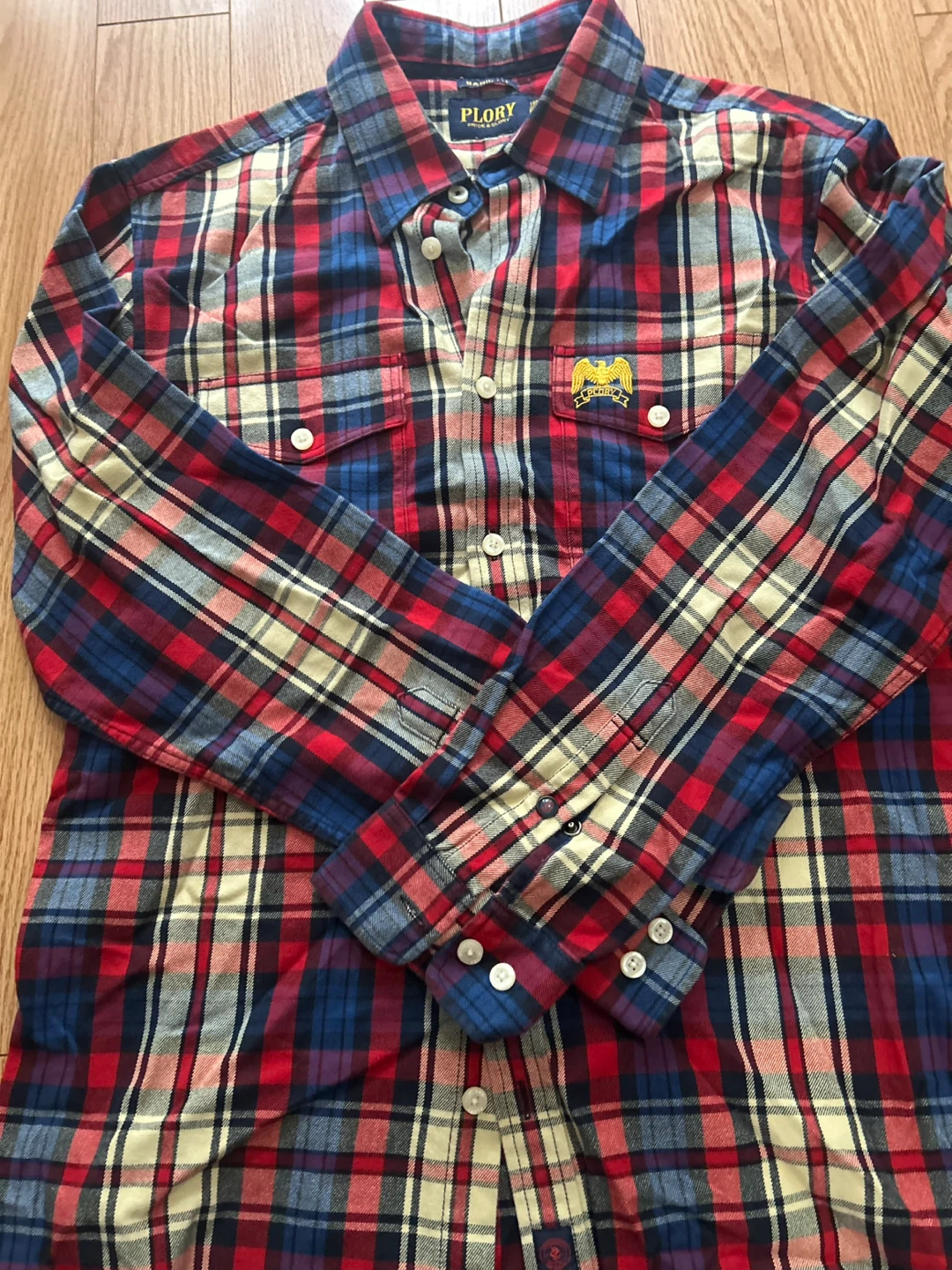 PLORY Plaid Long Sleeve Button-Up Shirt Size 185 - photo 3