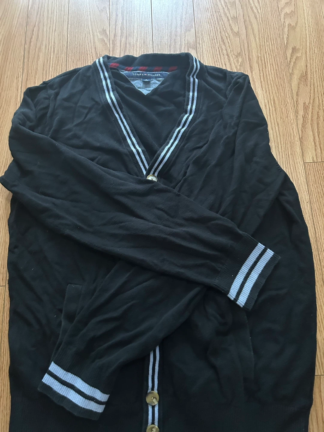 Tommy Hilfiger Black V-Neck Cardigan Size XL - photo 3