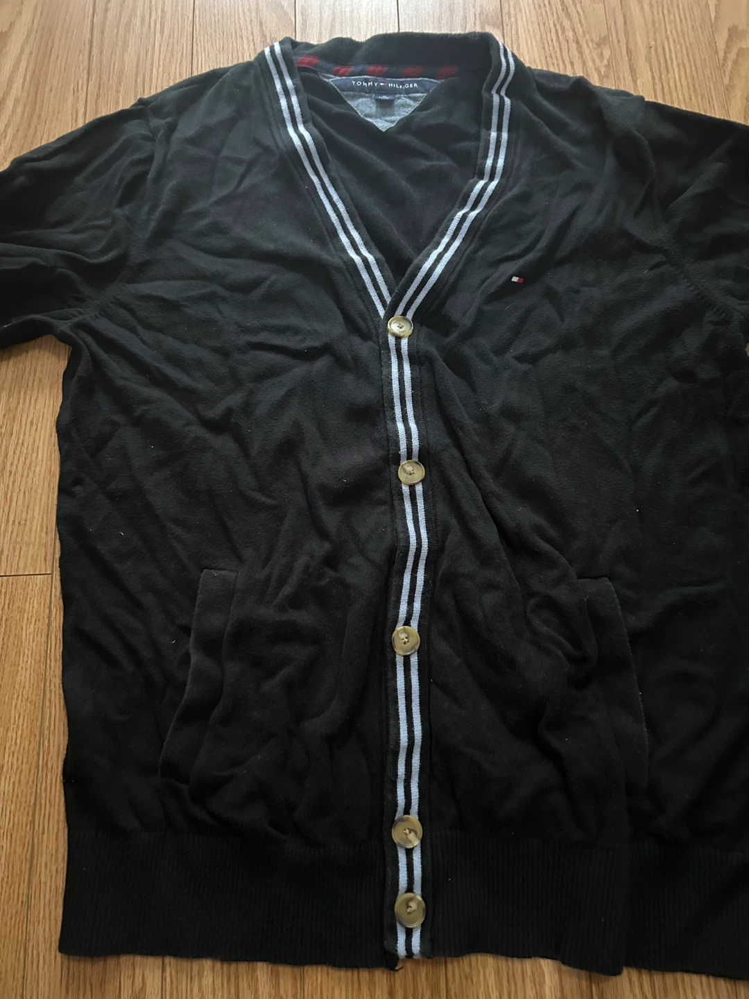 Tommy Hilfiger Black V-Neck Cardigan Size XL - photo 4