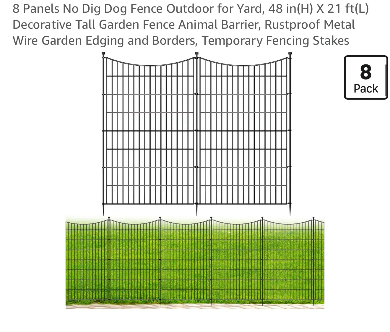 8 Panel No Dig Decorative Garden Fence 8ND
