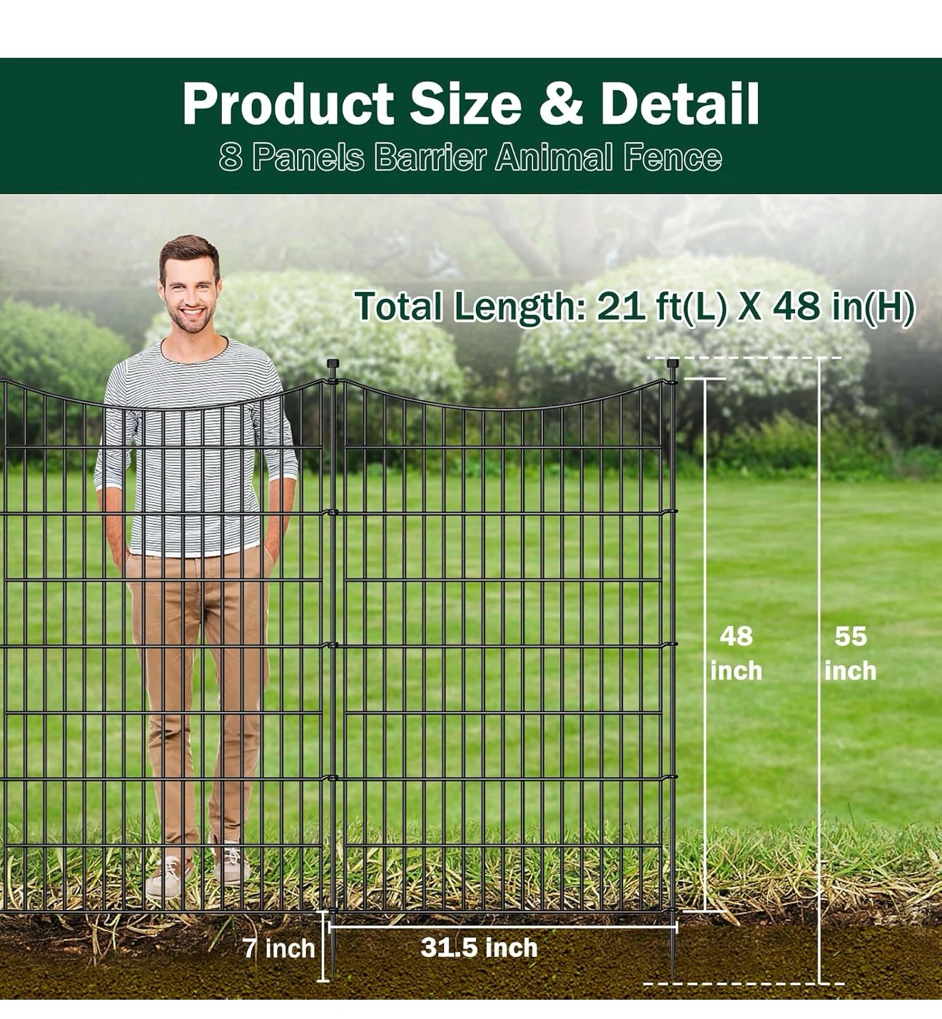 8 Panel No Dig Decorative Garden Fence 8ND - photo 2