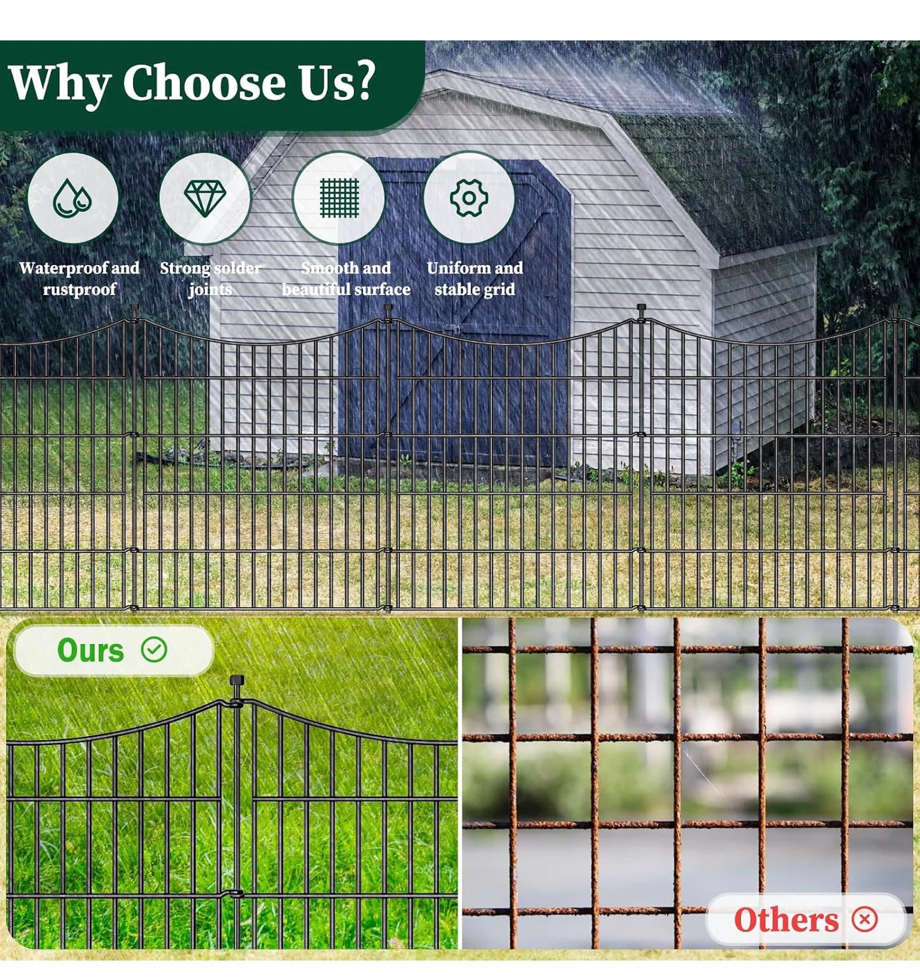 8 Panel No Dig Decorative Garden Fence 8ND - photo 3