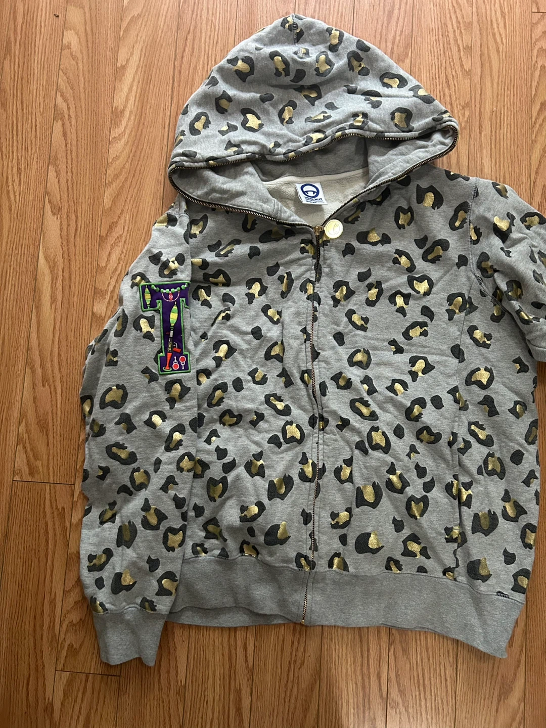 Devil Nut Leopard Print Zip-Up Hoodie Size XL - photo 2