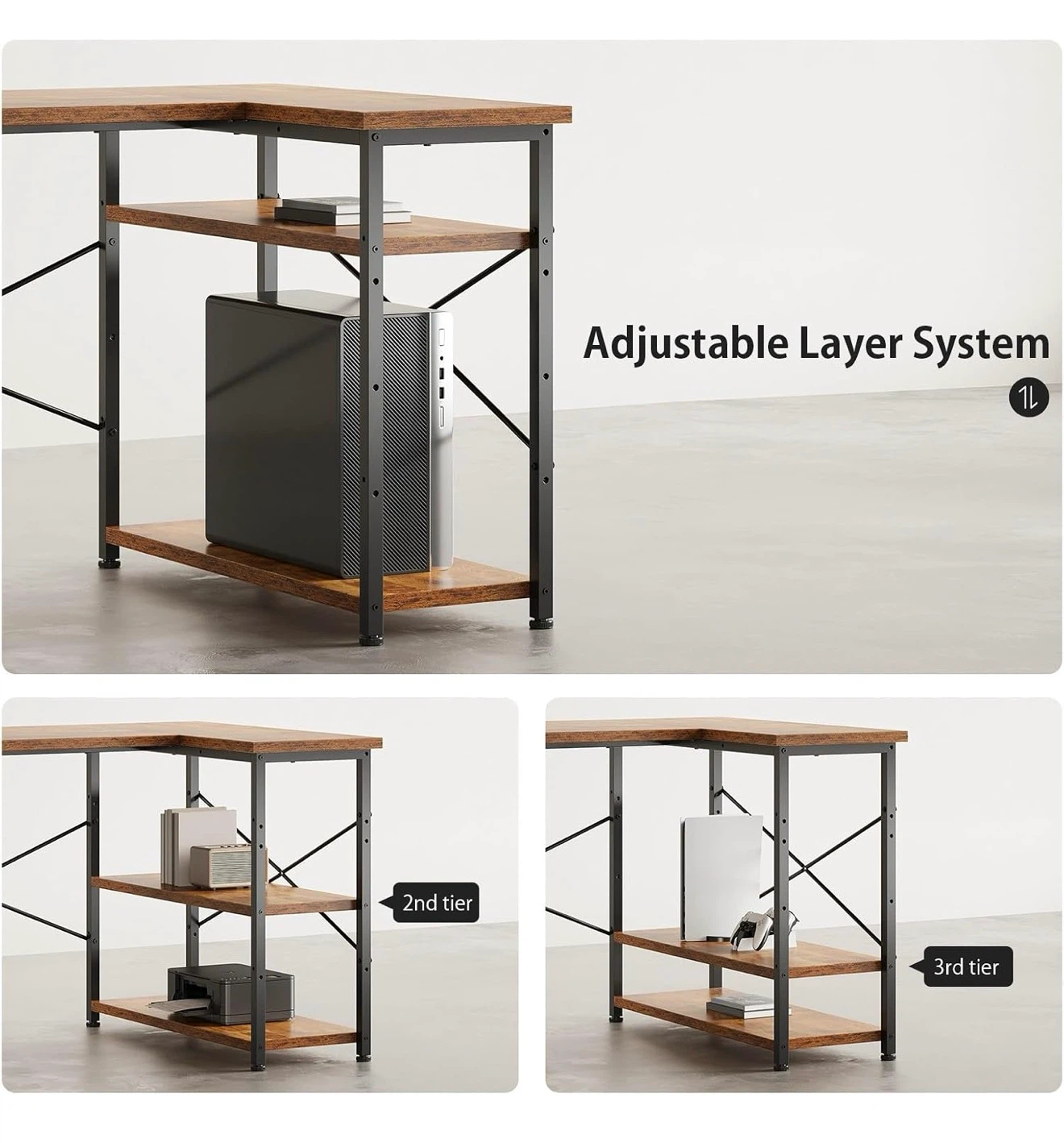Maihail L-Shaped Desk with Drawers and Shelves 47I - photo 4