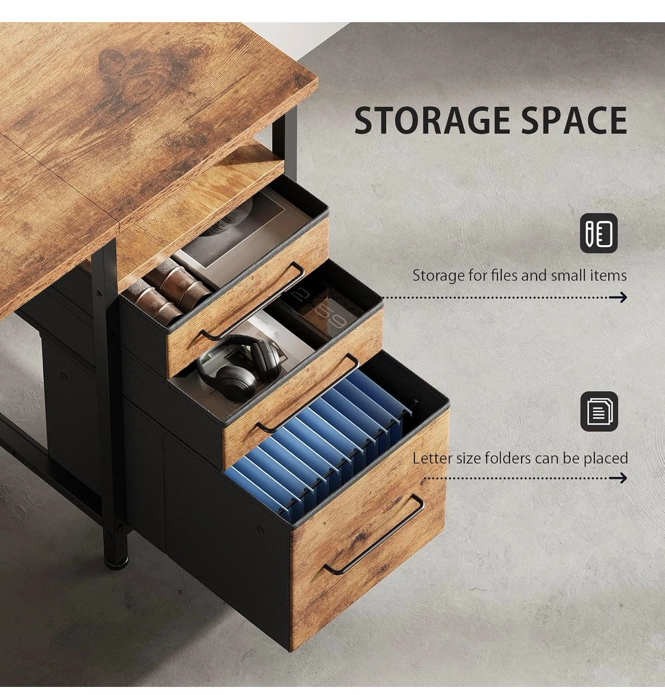 Maihail L-Shaped Desk with Drawers and Shelves 47I - photo 5