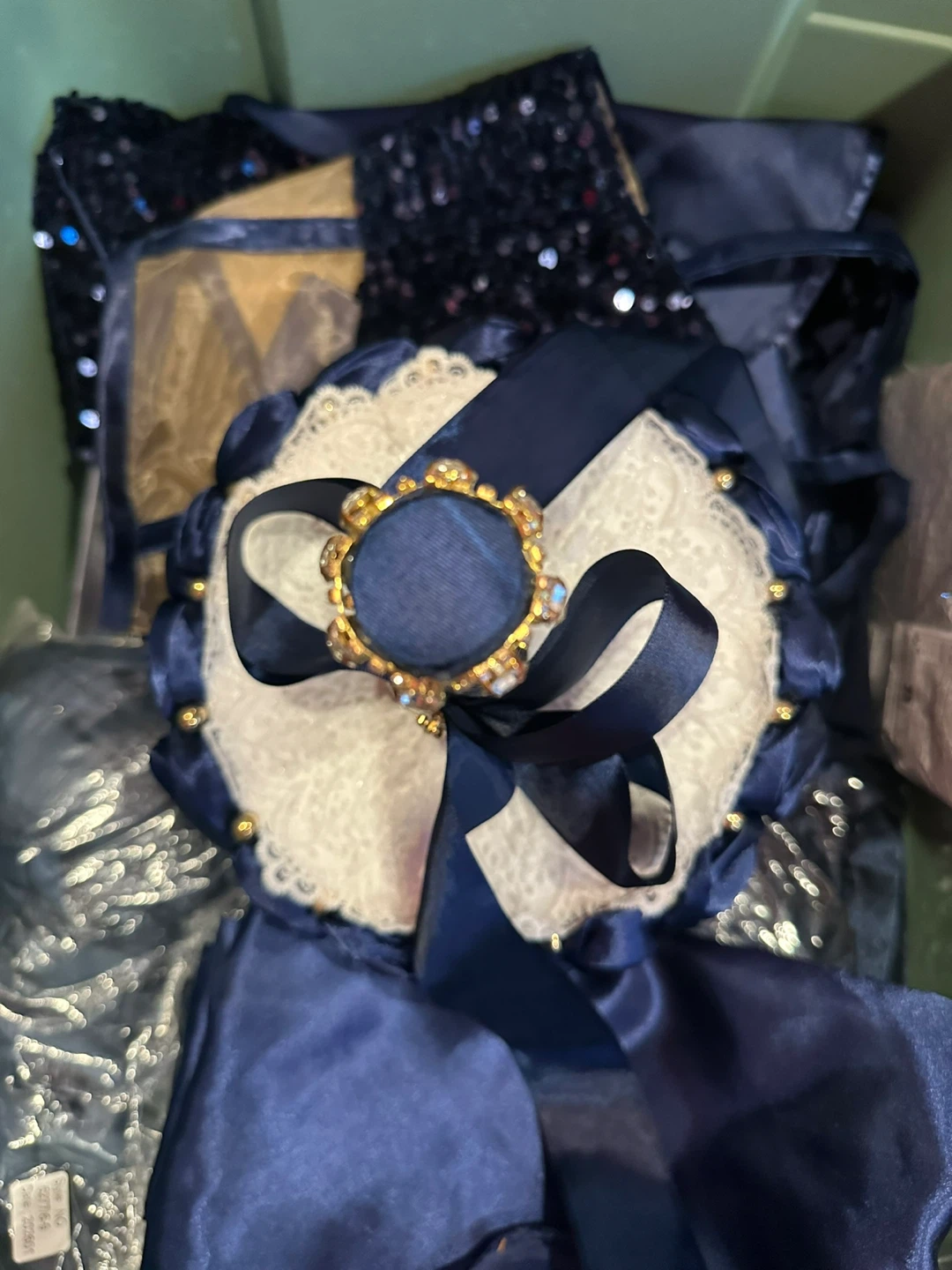 Navy Blue Artificial Rose Wedding Bouquet - photo 3