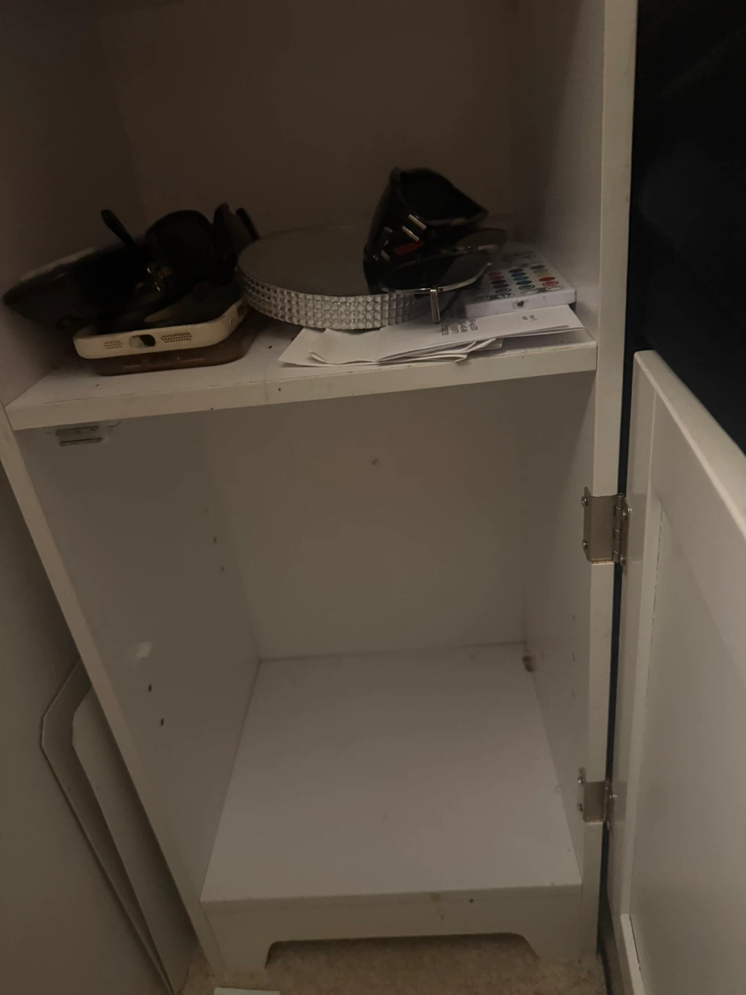 White Nightstand with Storage
