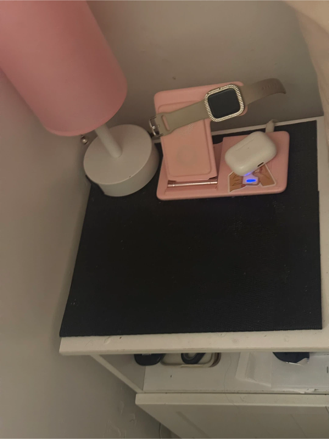 White Nightstand with Storage - photo 2