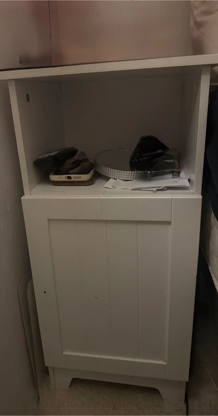 White Nightstand with Storage - photo 3