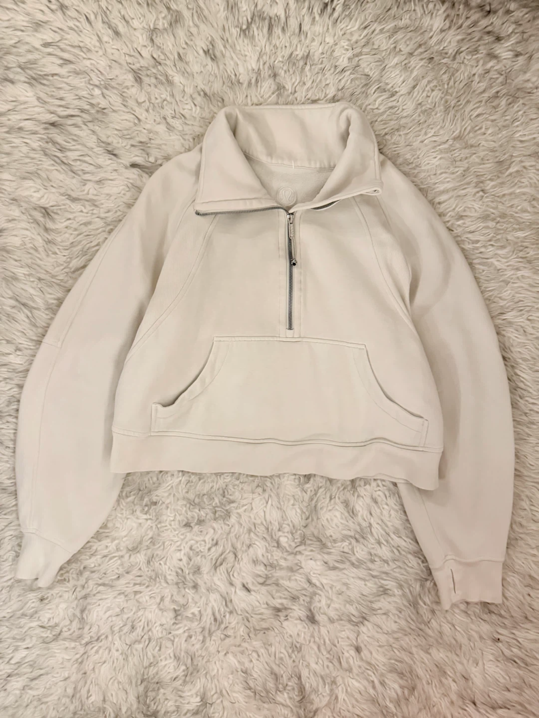 Lululemon Scuba Oversized Funnel Neck Half Zip - Bone