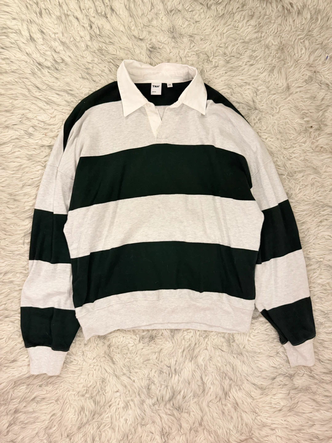 Aritzia Mighty Cotton™ ‘Lomu’ Polo - Trek Green/Heather Chrome