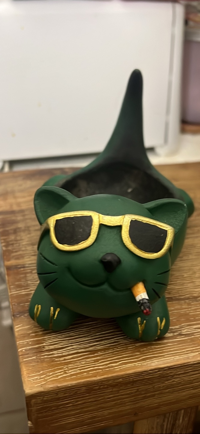Green Cat Ashtray