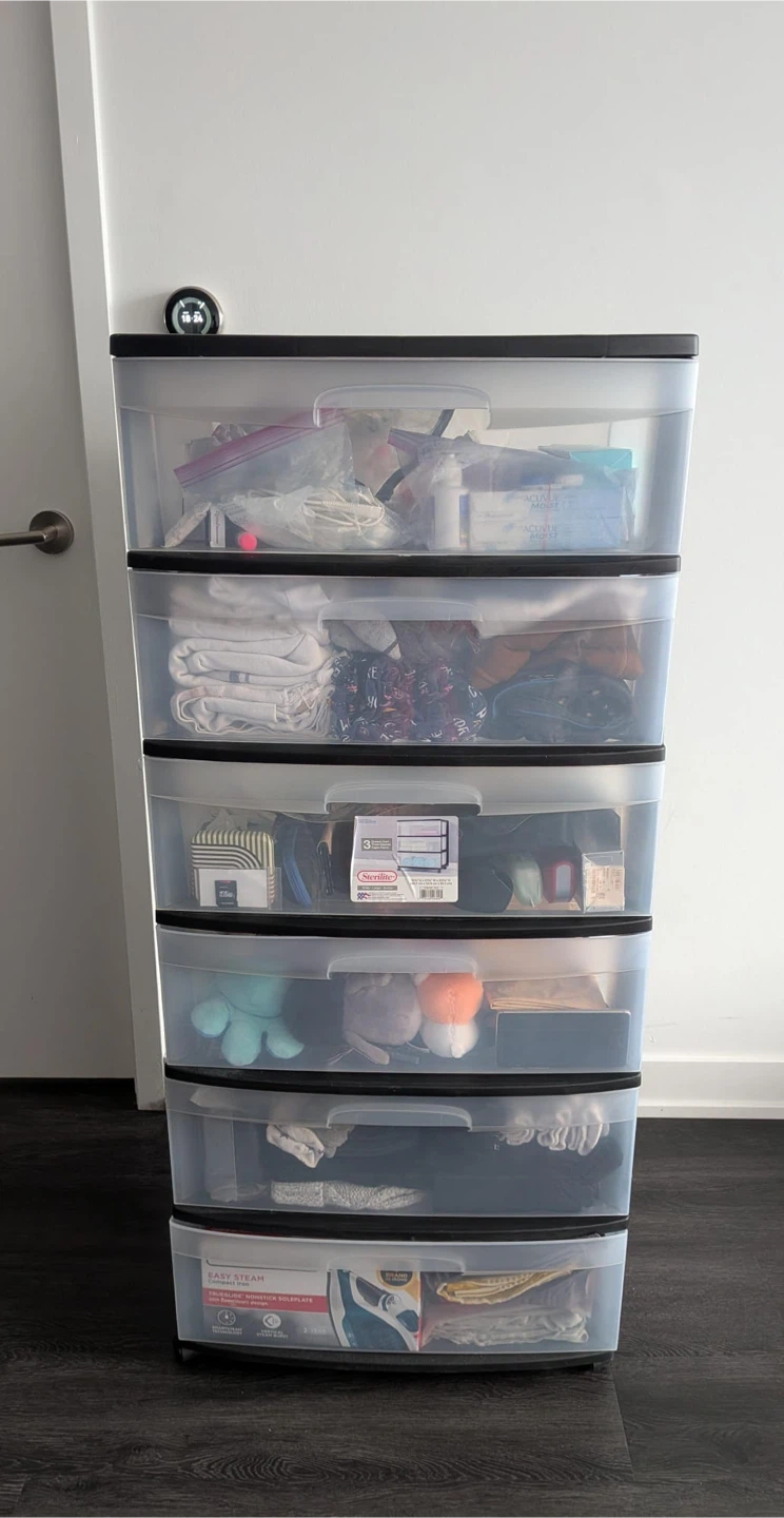 4 X Sterilite 3-Drawer Plastic Storage Cart