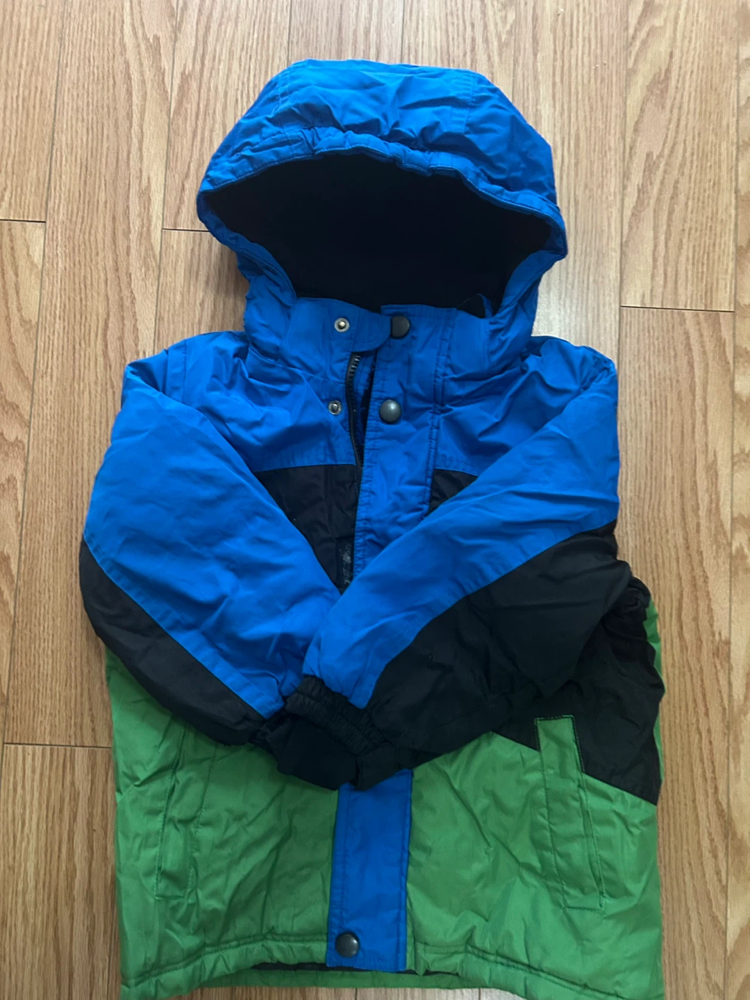 Kids Winter Jacket Blue/Black/Green Size 4
