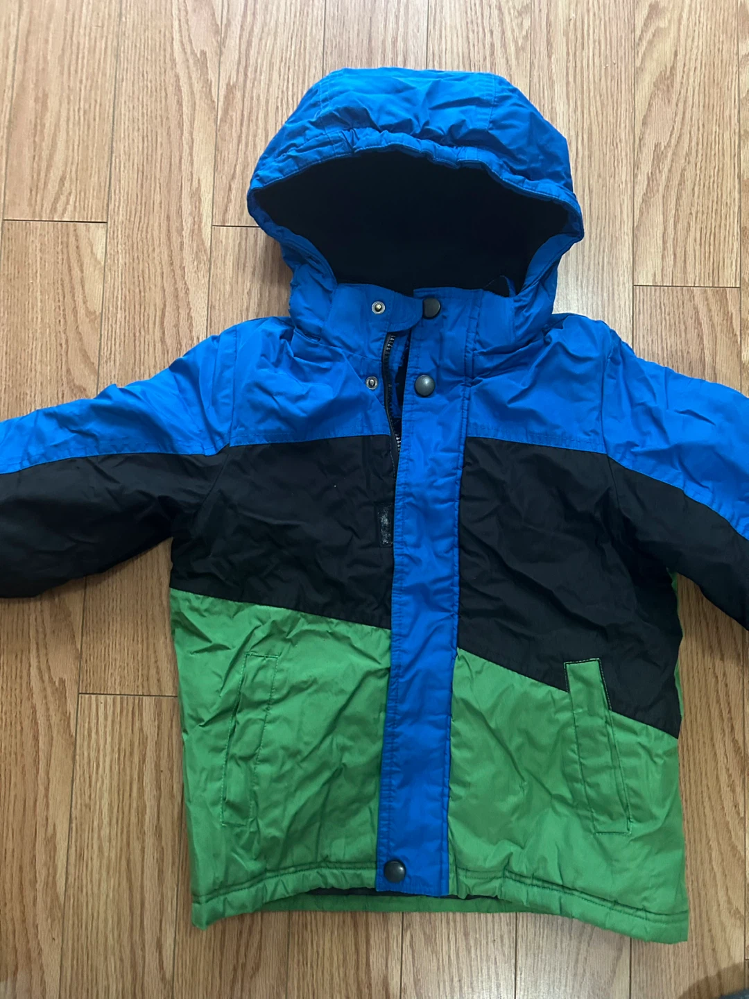 Kids Winter Jacket Blue/Black/Green Size 4 - photo 2