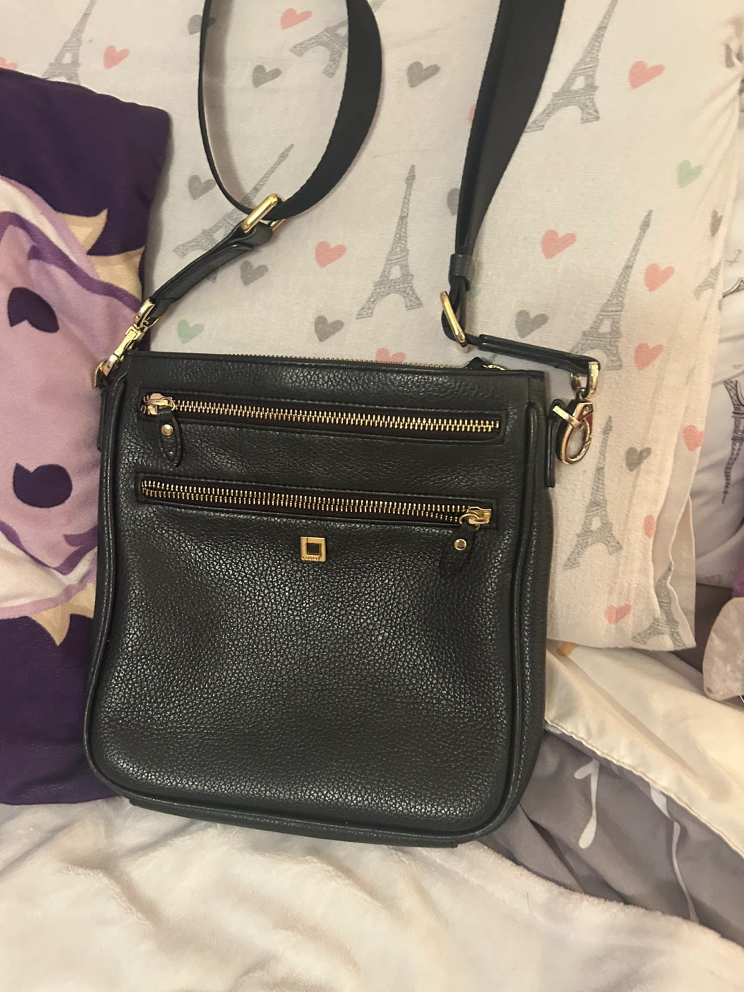 Black Leather Crossbody Bag