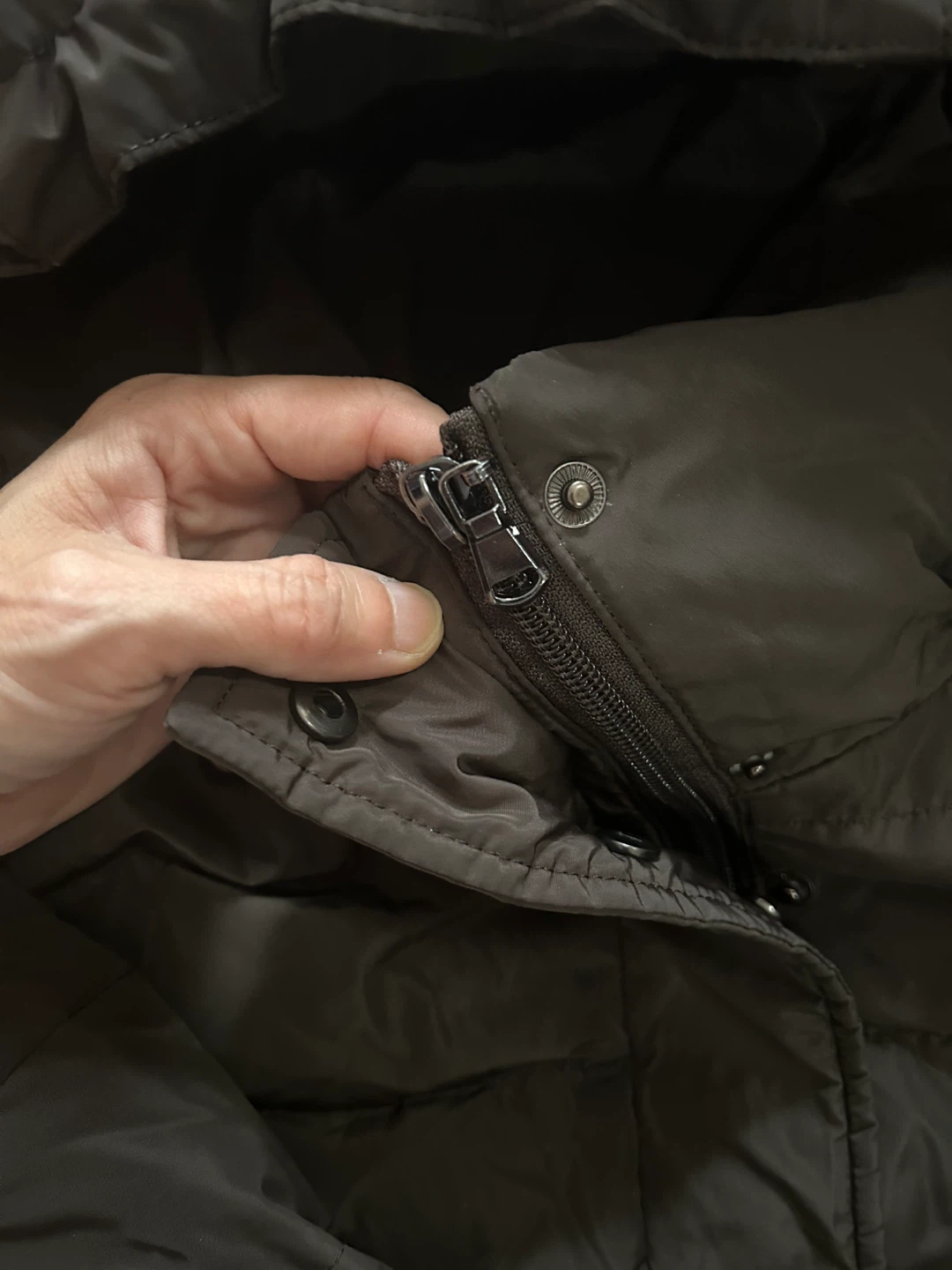 Dark Brown Quilted Hooded Winter Down Coat - photo 5