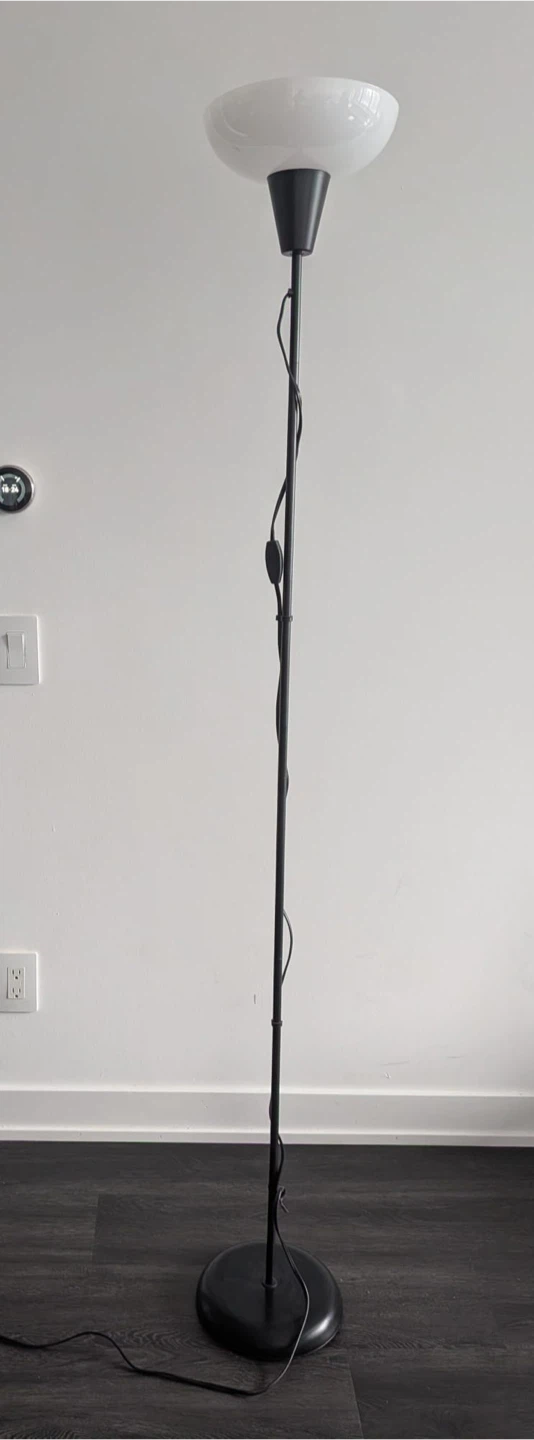 3 X IKEA Black Floor Lamp with White Shade