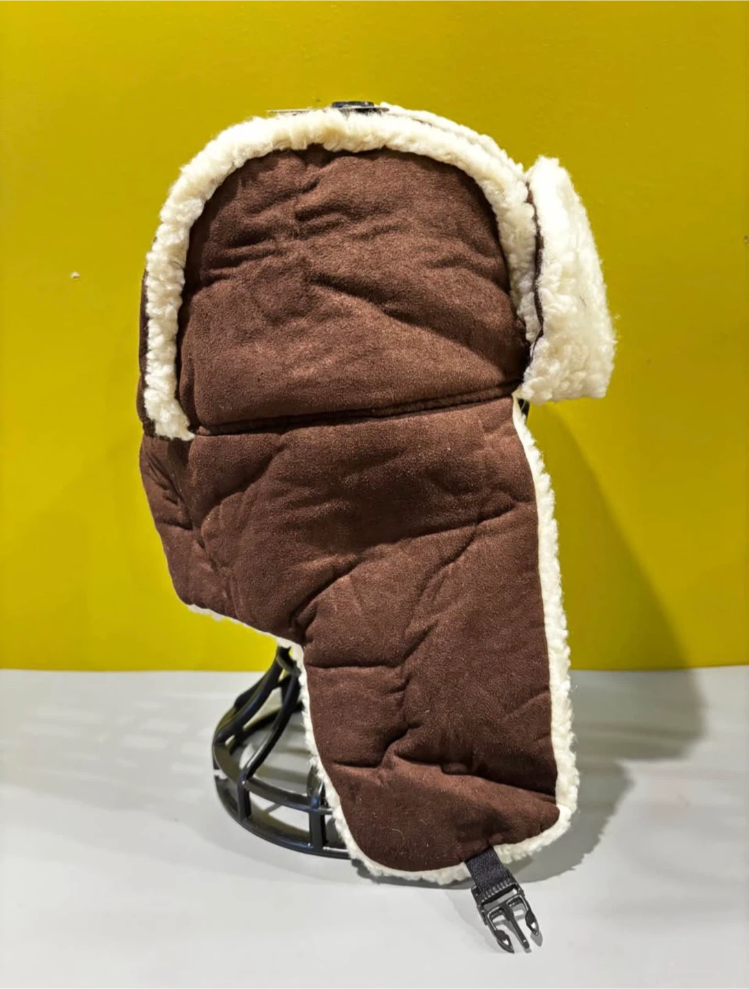 Brown Faux Shearling Trapper Hat - photo 4