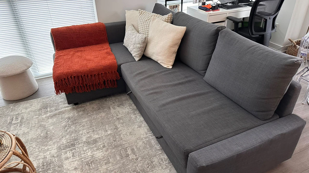 IKEA FRIHETEN grey sectional sofa bed