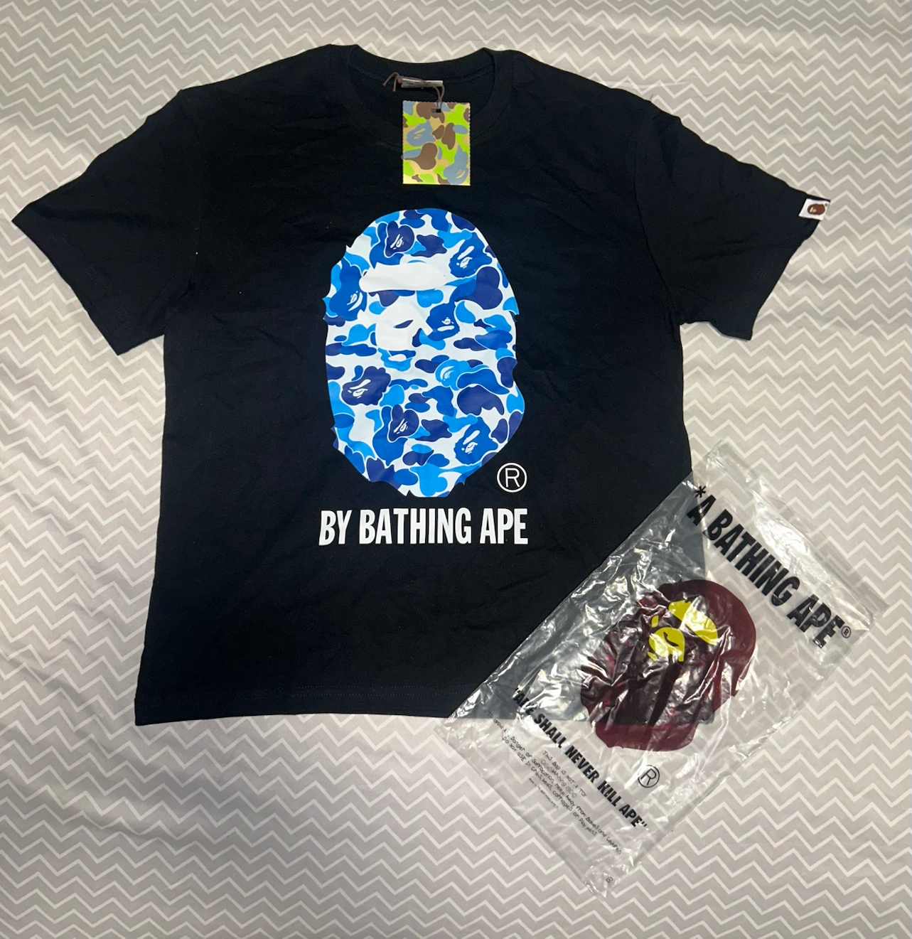 A Bathing Ape T-Shirt Black Blue Camo