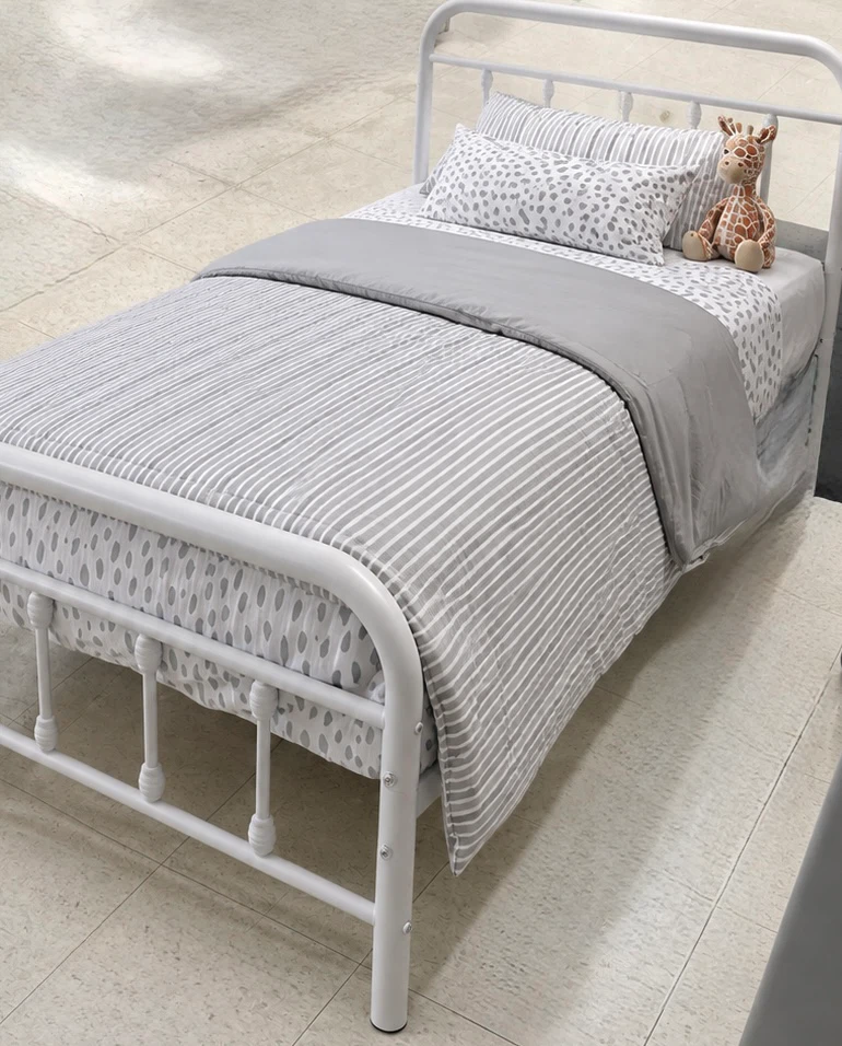 White Metal Twin Bed Frame - photo 2