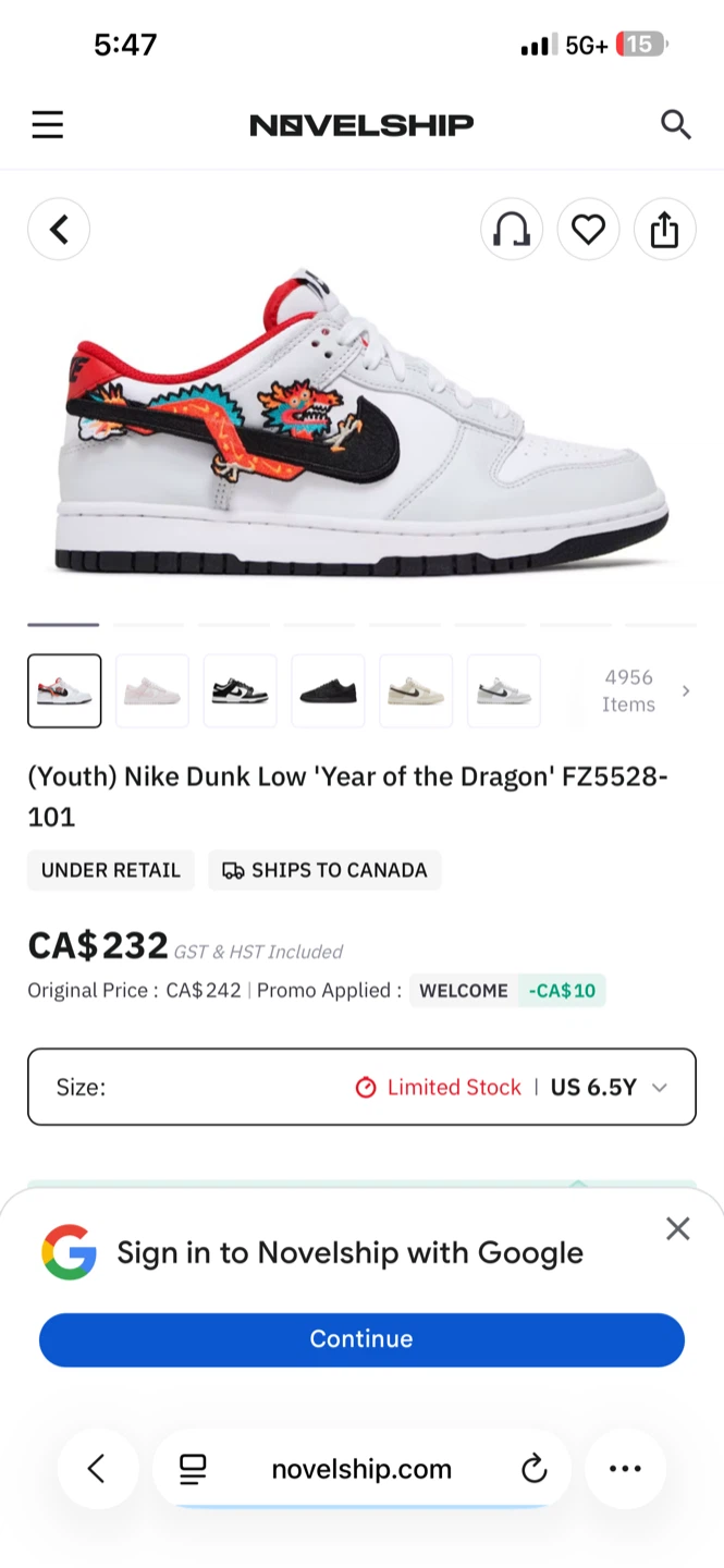 Nike Dunk Low Year of the Dragon Youth Size 6.5Y - photo 5