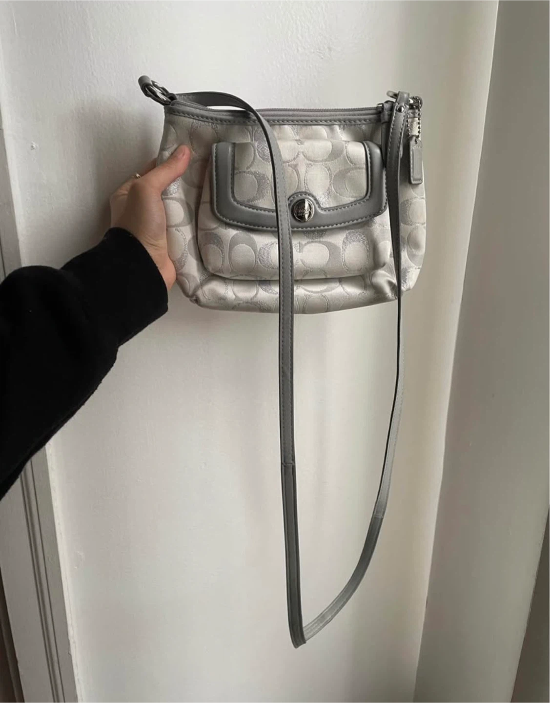 Coach Signature Crossbody Bag Silver and Grey - photo 2