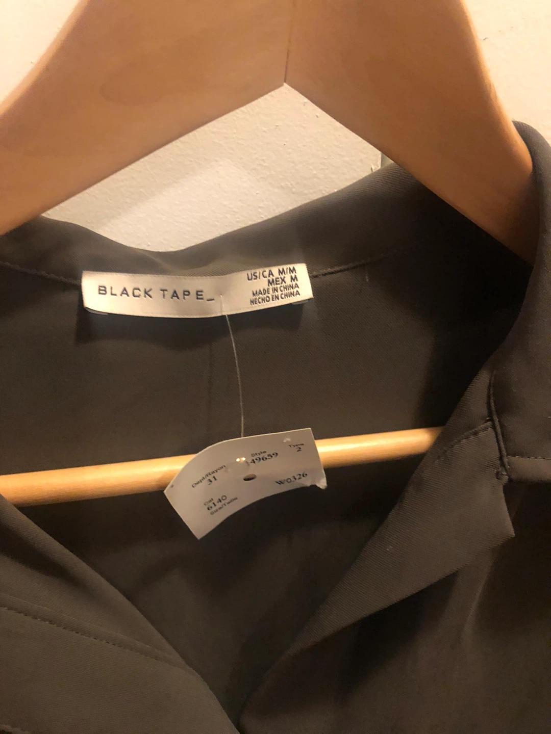 Black Tape Dark Olive Shirt Dress - Medium - photo 3