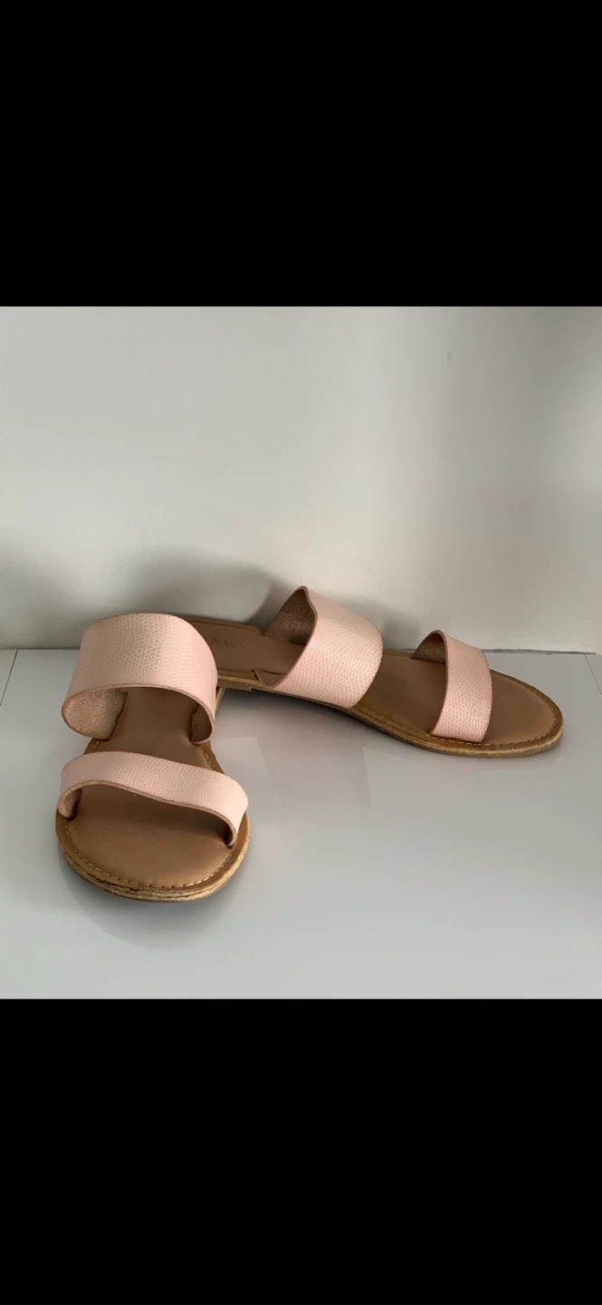 Soft Pink & Beige Double Strap Sandals