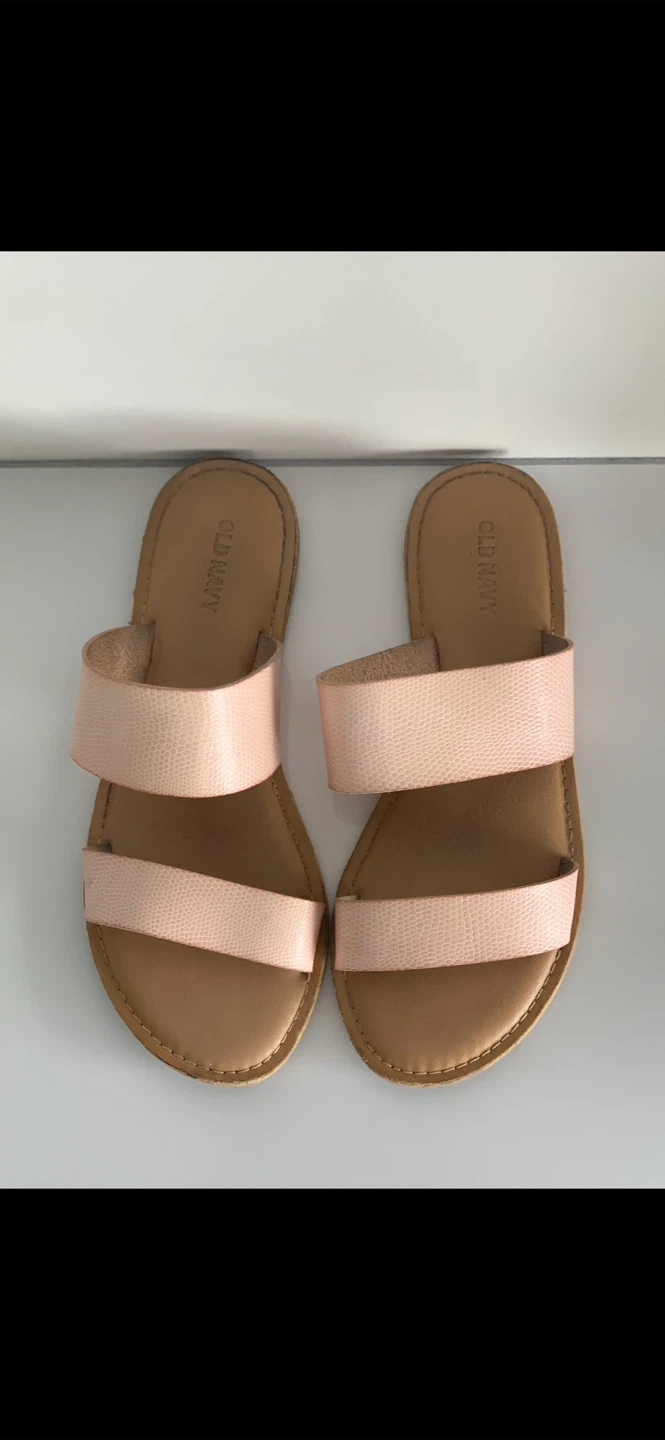 Soft Pink & Beige Double Strap Sandals - photo 3