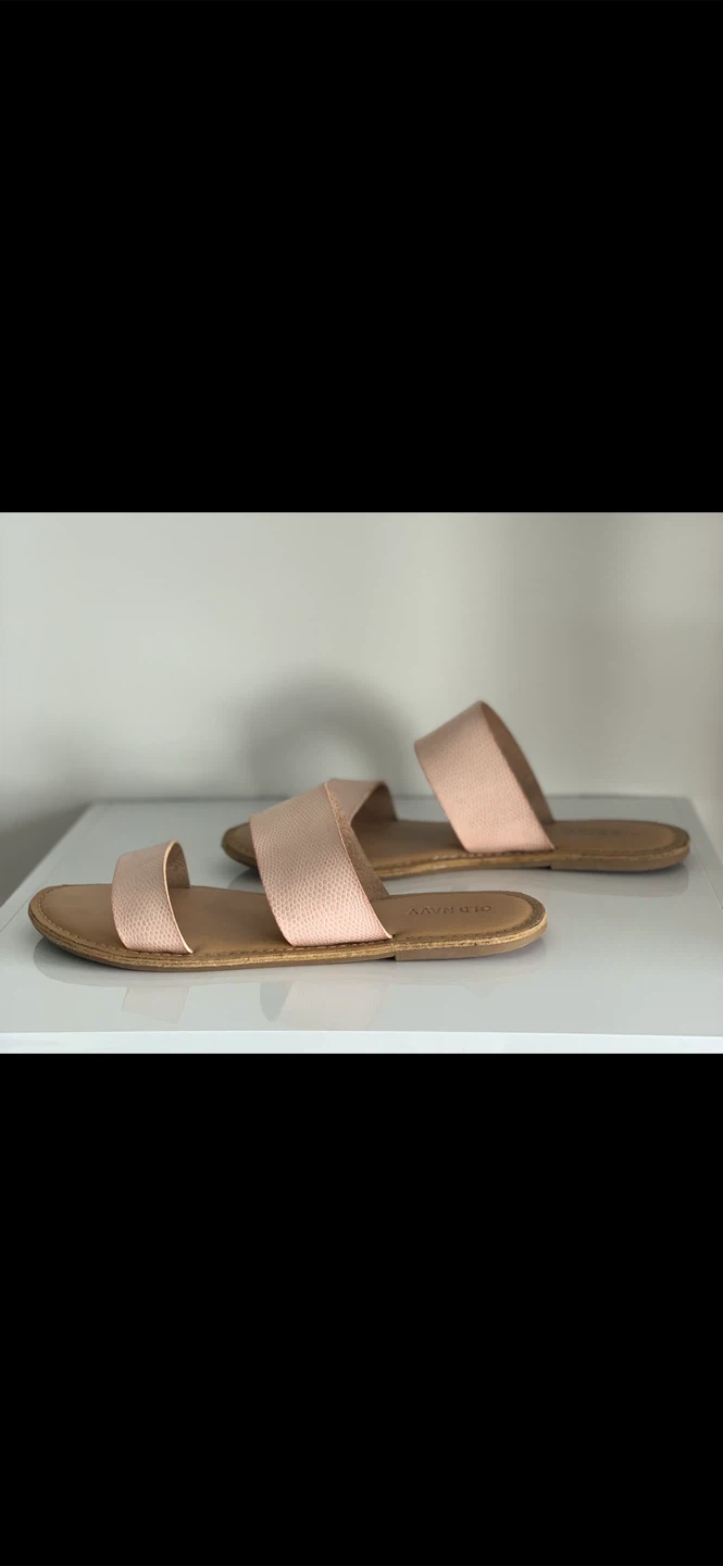 Soft Pink & Beige Double Strap Sandals - photo 4