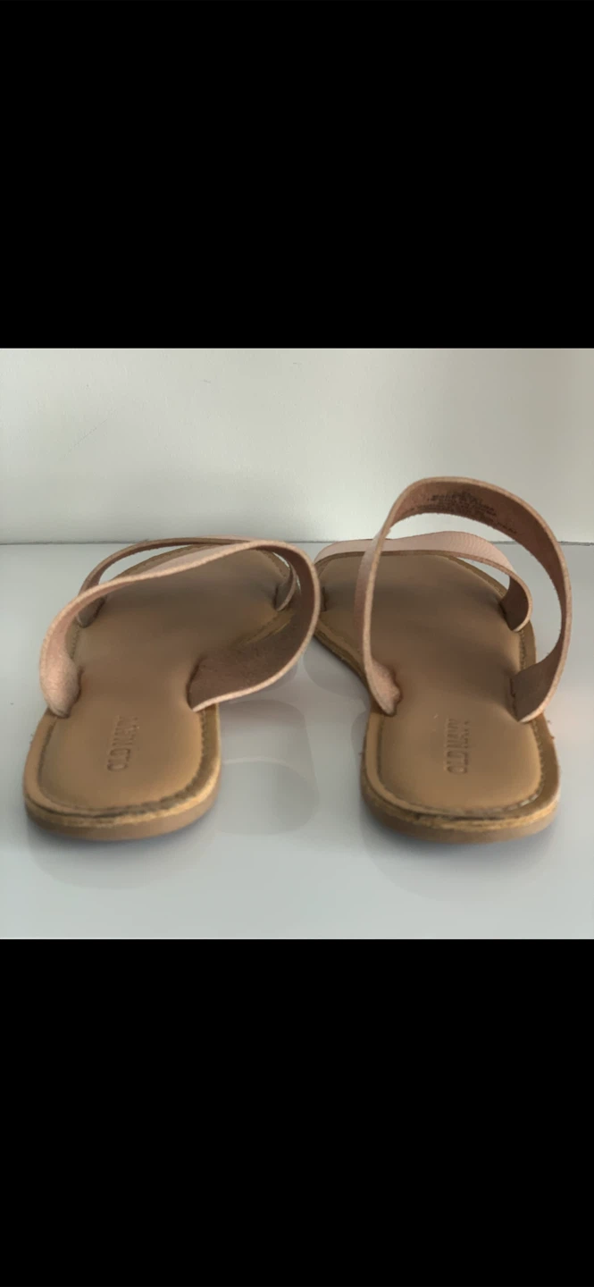 Soft Pink & Beige Double Strap Sandals - photo 5