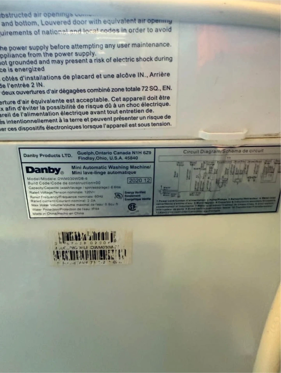 Danby Mini Automatic Washing Machine - photo 4