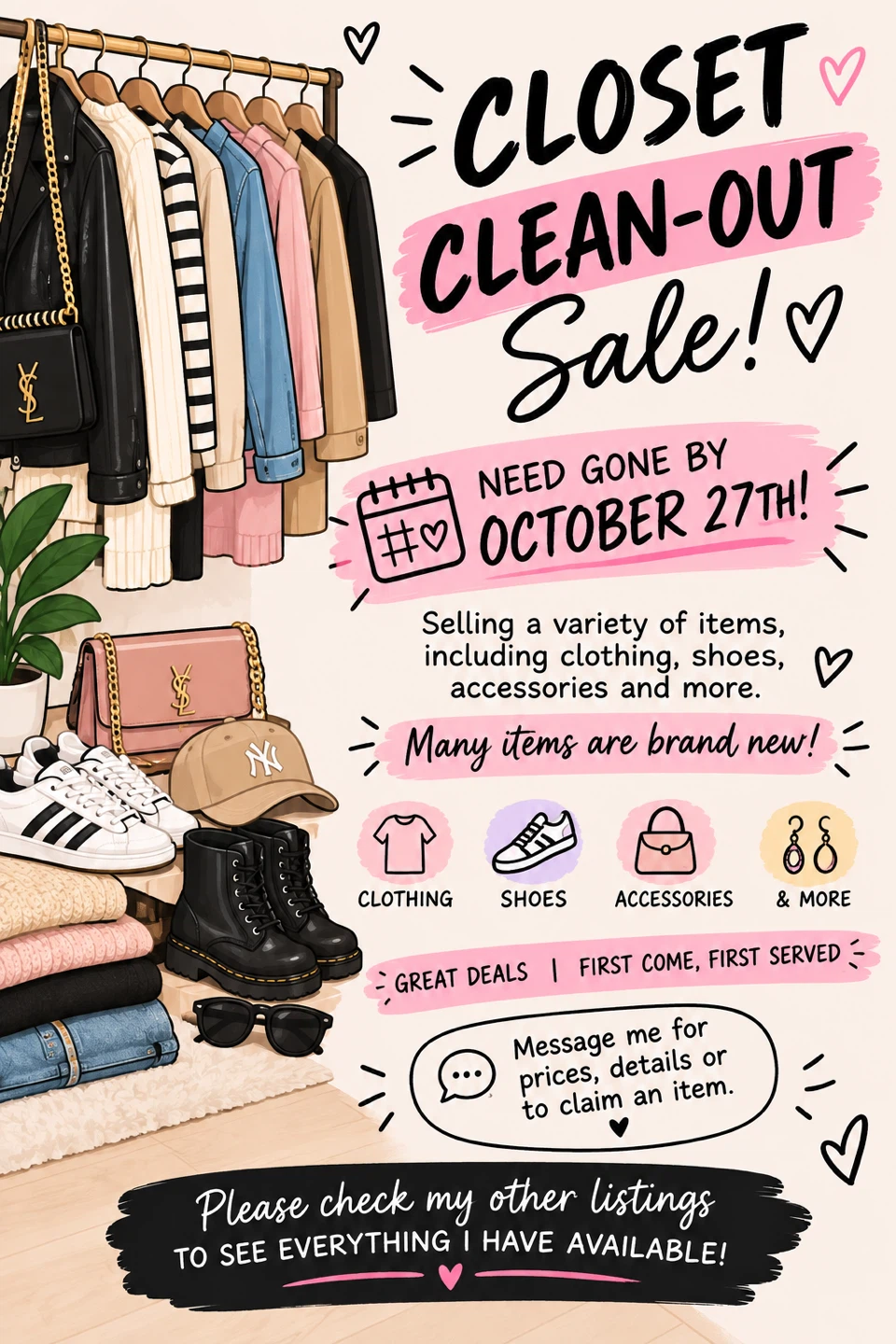 Closet clean out sale