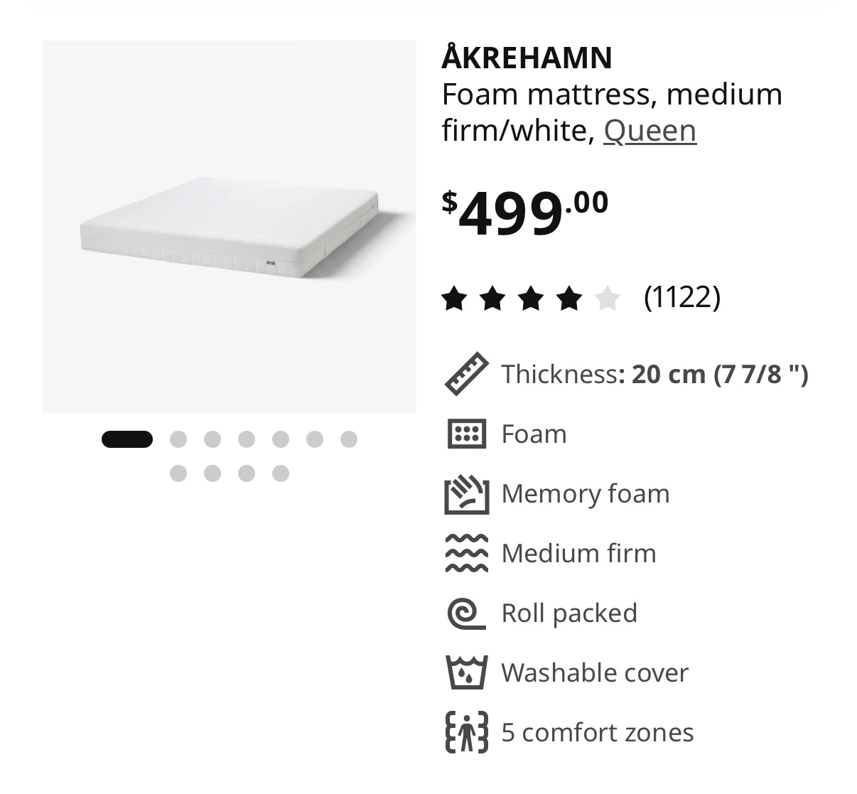 IKEA ÅKREHAMN Queen Foam Mattress - photo 2
